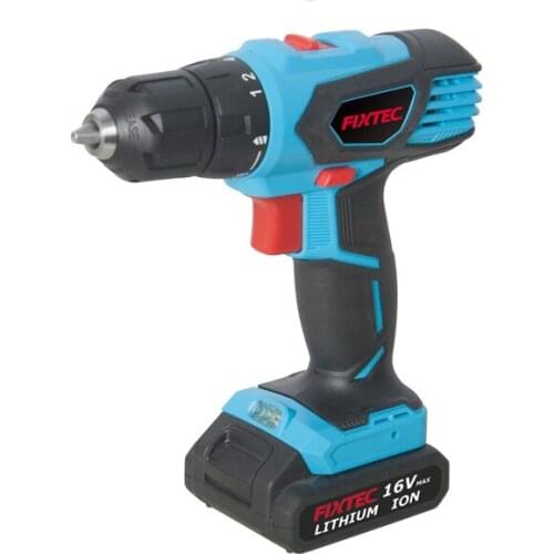Electric Power 16V Tool Cordless Drill 10mm Waterproof Anti-Shock Housing with 2x2000mah Batteries