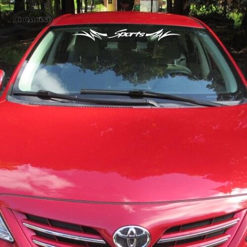 HotMeiNi Car Styling SPORTS Stripes 35''x4'' for Outlander Montero Car Sticker Vinyl Graphics Car Decals Front Windshield