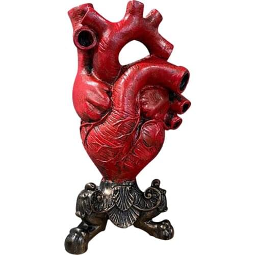 Creative Resin Vase Anatomical Heart-shaped Vase Modern Heart Model Office Home Living Room Desktop Decora Novelty Flower Pot