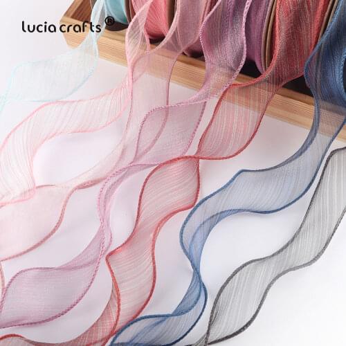 30/38mm 10ylot Organza Ribbon Bow Material For Hair Ornament Gift Wrapping Decoration Lace Ribbons R0415