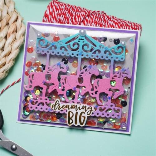 Cute Carousel Whirligig Metal Cutting Dies Stencils For DIY Scrapbooking Decorative Embossing Paper Cards Handcraft Die Cut New