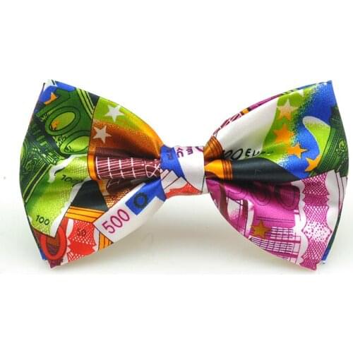 Mens Ties 500 EUR Euro Dollar Novelty Bow tie Tuxedo Dress Bowties Party Wedding Causal Butterfly Knot Gift Cravat 2020 New Good