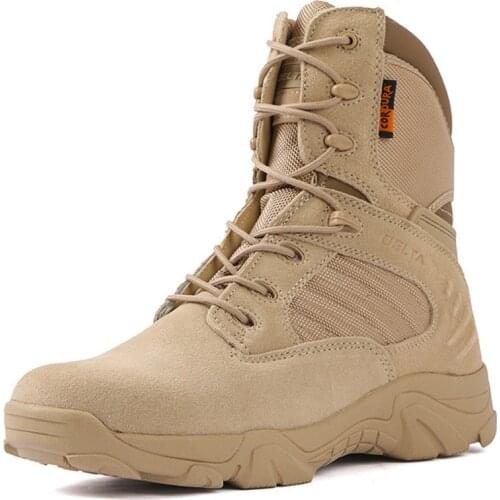 TOSAFZXY Outdoor Mens Tactical Military Combat Ankle Boots Water Resistant Lightweight Hiking Boots Work Boots