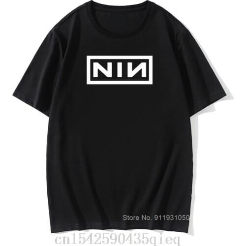 2020 summer Vintage Costume Cotton Slim Fit Casual Short Sleeve T Shirt Men Print Nine Inch Nails Rock Band T-shirts Big Size
