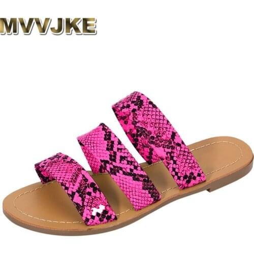 MVVJKE2020New Women Rocker Snake Double Layer Flat Bottom Sandals Ladies Beach Shoes Outdoor Travel Wild Fashion Student Slipper