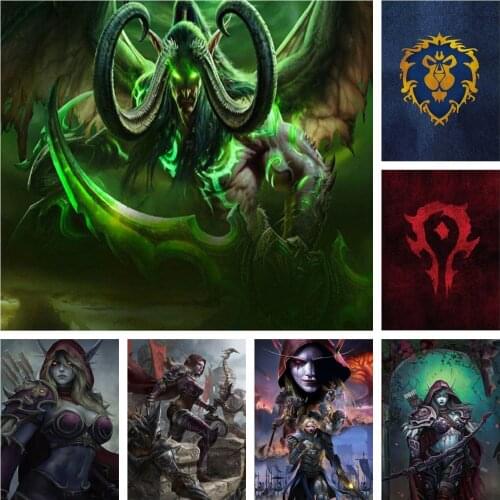 5D DIY Diamond Painting World Of Warcraft Hero Full Drill Square/Round Cross Stitch Kits Rhinestone Mosaic Embroidery Home Decor