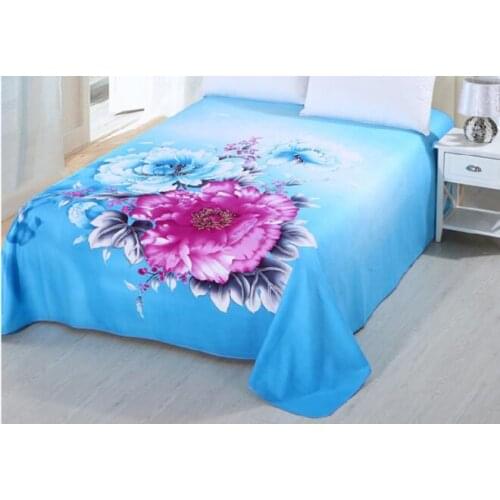 Brushed fabric for bed sheet , flower printing bed sheet 245cm x245cm