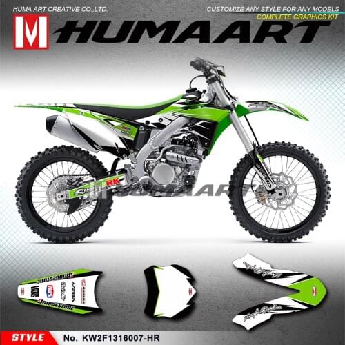 HUMAART Motorcycle Stickers Dirt Bike Decals Graphics for KX250F KX 250F 2013 2014 2015 2016, Customizable
