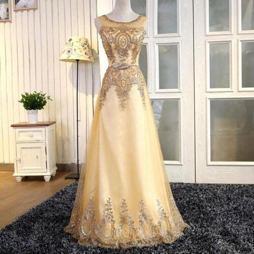 Zuolunouba Fashion Gold Party Dress Woman Hostess Dresses Office Lady A-line Floral Sleeveless Diamonds Floor-length Tank Summer