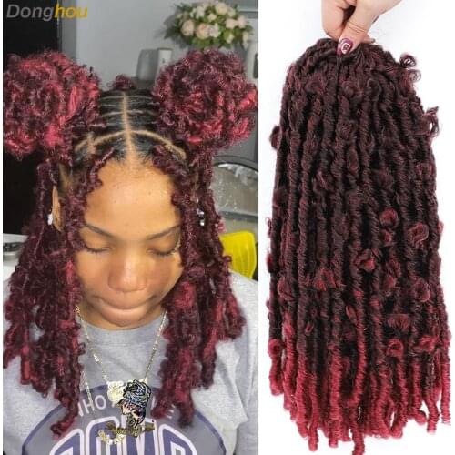 1b 27 30 Bug Ombre Distressed Butterfly Locs Braiding Hair For Black Women Bob Butterfly Curly New Styles Crochet Hair 20 Roots