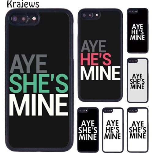 Krajews Aye SHes Hes Mine Pattern Rubber Phone Case For iPhone X XR XS 11 12 Pro MAX 5 6 7 8 Plus Samsung S5 S6 S7 S8 S9 S10