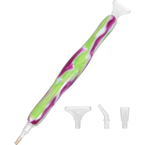 Square Round Diamond Painting Pen Resin Point Drill Pens with 4pcs Replacement Pen Heads Cross Stitch Embroidery Diamonds Access