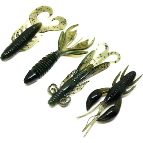 Peche 4pcs/lot Shrimp Soft Baits Fishing Lures Wobblers Crankbaits for Carp Fishing Artificial Baits Worm Soft Lures Isca Pesca