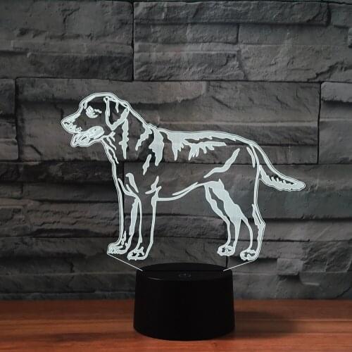 [Seven Neon]Cute Dog Acrylic 7Colors Desk Lamp 3D Novelty Led Night Light Child Gift Millennium Falcon Lighting