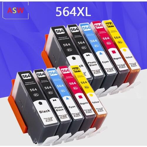 10PK 564XL Compatible Ink Cartridge Replacement for HP 7510 6510 4610 4620 3520 5510 5520 4620 B210 B110a B8550 C5380 printer