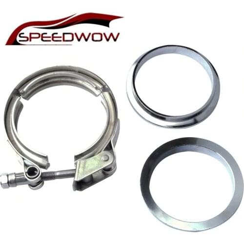 SPEEDWOW Universal 2.5 Inch Stainless Steel V-Band Clamp Flange Flat Kit Turbo Exhaust Flange For Exhaust Turbo Pipe Car Part