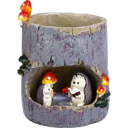 TINKSKY Hedgehog Flower Sedum Succulent Pot Planter Bonsai Trough Box Plant Bed Office Home Garden Pot Decor