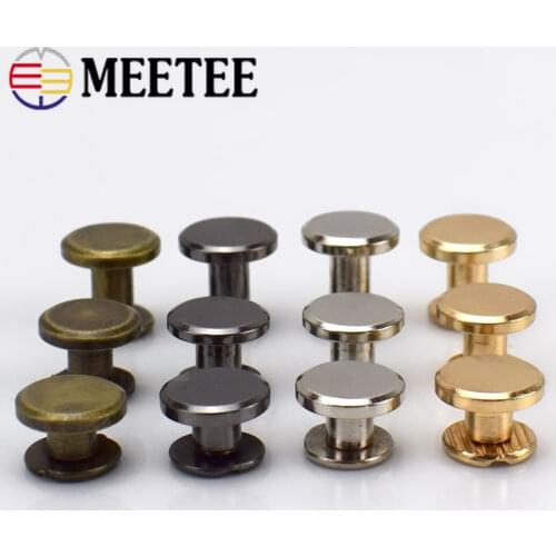 50pcs 5-8mm Flat Head Screws Nail Rivets DIY Bag Book Notebook Metal Binding Belt Hardware Accessories Rivet Buckle BF007