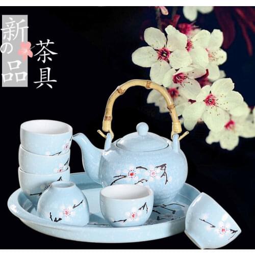 Japanese tea pot cup home modern simple complete set kungfu tea living room tea pot cup ceramic hand painted teaware