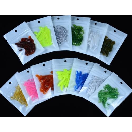 10pcs/lot T tail Soft Bait Worm 4.2cm 0.6g Wobber Jigging Silicone Baits Leurre souple Shad Iscas Artificial Minnow Carp Fishing