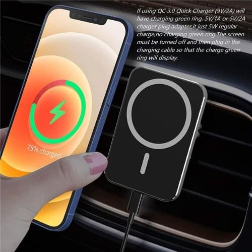 15W Fast Charging Magnetic Car Vent Mount Wireless Smart Phone Charger Phone Holder for iPhone 12/12 Pro/12 mini/12 Pro Max