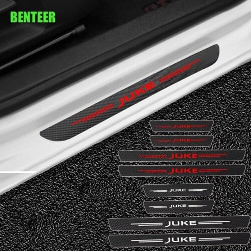4pcs Carbon fiber car door protection sticker for nissan JUKE