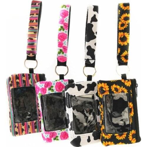 50pcs/lot Creative Design 4 Style Neoprene card Pocket Mini lady hanging bag Coin pocket 14cmx9cm