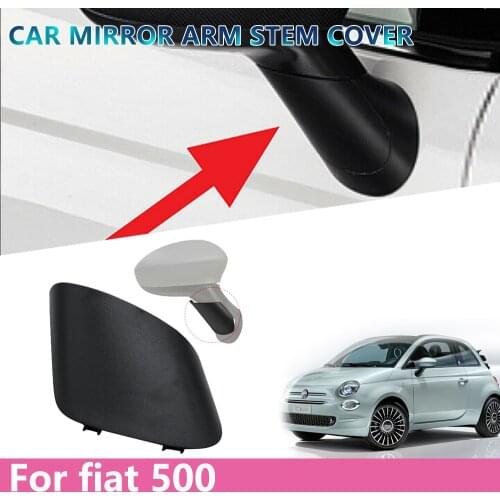 Car Accessories For Fiat 500 Mirror Arm Stem Cover Stem Cap Left & Right Side Mirror Cap Cover 735450654 Decoration Car Ctickers