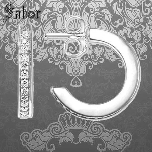 Creole White Zircon Hinged Hoop Earrings Classic Fashion Jewelry Geometric silver color Gift For Women 2020 New thomas