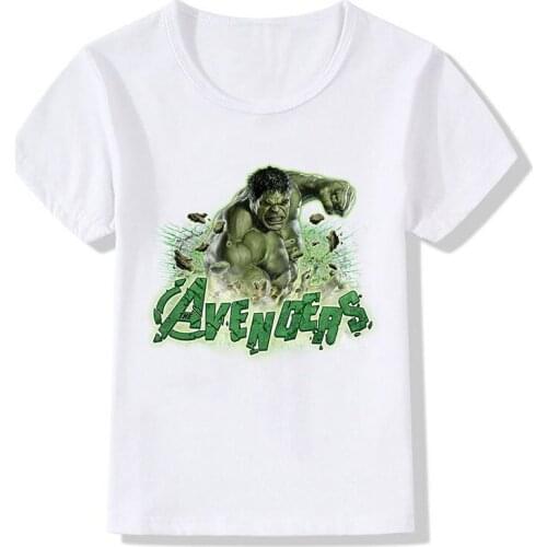 Marvel Hulk Kids T-Shirt The Avengers Films Characters Print T Shirts Boys Girls Summer Clothes Tops Children Casual Costumes