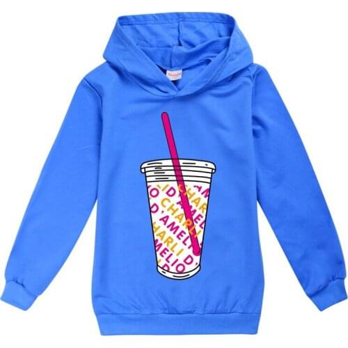 Kids Ice Coffee Splatter Hoodies Sweatshirts Boys and Girls Hoodie Charli DAmelio Pullover Unisex Costume Cotton Tracksuit