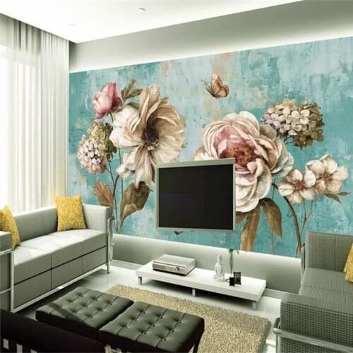 European oil painting retro TV background wall custom high-end mural factory wholesale wallpaper mural photo wall