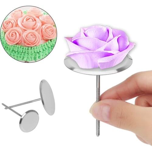 HOOMIN Baking Piping Stands Tools DIY Needle Stick Stainless Steel Piping Nail Ice Cream Cake Decorating Tools Cake Flower Nails