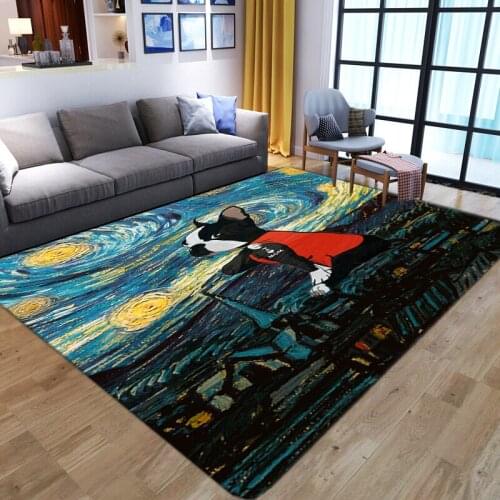 Oil Painting pet Dog 3D Printed Carpets for home Living Room Bedroom decor Area Rug Kids Room Crawl floor Mats Child Play Carpet