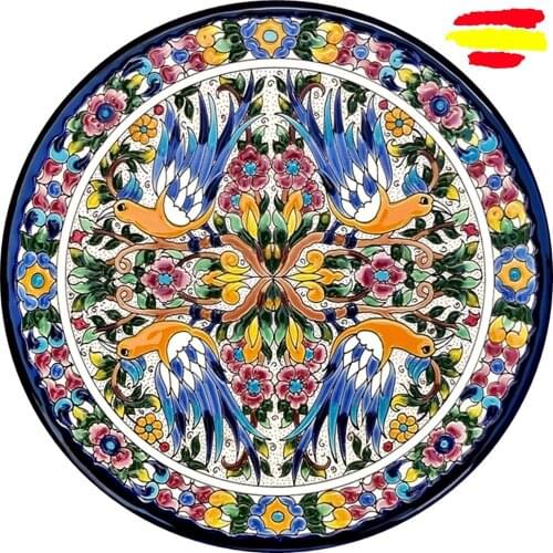 Ceramic plate 29 cm/11.4 inch diameter - Spanish ceramic - enameled up handmade - Made in Spain - MIJASCERAMIC
