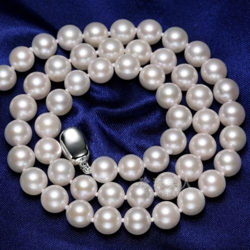 Classic round AAA10-11mm south sea round white pearl necklace 18inch 925s>free shipping