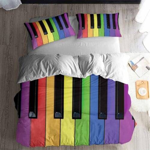 HELENGILI 3D Bedding Set Piano keys Print Duvet cover set bedclothes with pillowcase bed set home Textiles