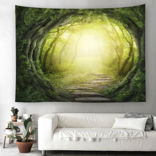 Beautiful Natural Forest Printed Wall Tapestry Flower Large Wall Hanging Wall Art Decor Beach Towel Seat Mat Yoga Rug