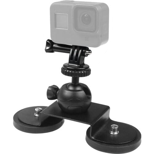 FEICHAO Suction Cup Magnetic Mount Adjustable Camera Tripod Adapter 360 Ballhead Car Phone Holder for GoPro 9/8/6 for Insta360