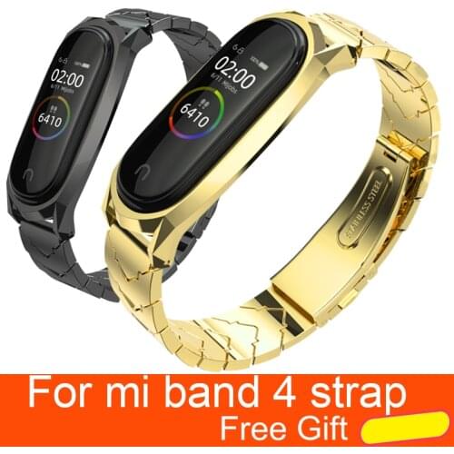For xiaomi mi band 4 Metal Strap For Mi Band 4 Screwless Stainless Steel Bracelet Wristbands Replace Accessories For Mi Band 4