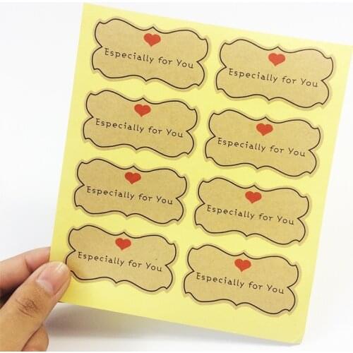 400 Pcs/lot Especially For You With Red Heart Seal Sticker Kraft Paper Stickers Homemade Bakery&Gift Scrapbooking Label
