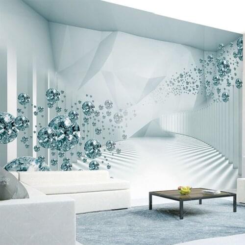 Custom 3D Mural Wallpaper Abstract Space Diamond Art Wall Poster For Living Room Bedroom Background Home Decor 3D Wall Painting