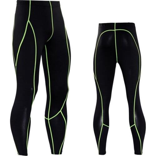 New 2019 Mens Compression Pants Spliced Skinny Leggings Tights Fitness Joggers Elastic Bodybuilding MMA Sweatpants Trousers Men