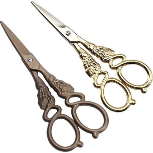 Retro eyebrow Scissors Titanium Plated DIY Handicraft Scissors Hand-made Tape Non-stick Scissors barbershop hair dresser