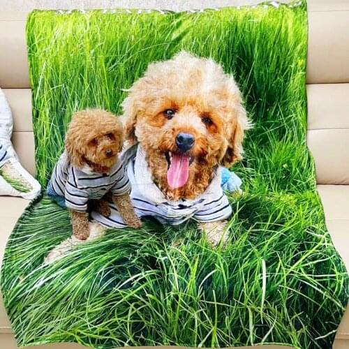 Diy picture custom dog blanket flannel animal blanket cat photoBeach towels pet hanging shawl sofa cover Home Textile Creative