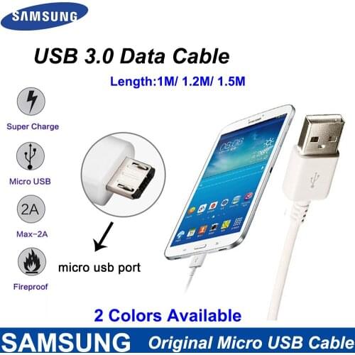 Original Samsung 2A Fast Charger Micro USB Cable 1/1.2/1.5M 2A Data Line For Galaxy S6 S7 Edge Note 4 5 J4 J6 J5 A3 A7 A5 (2017)