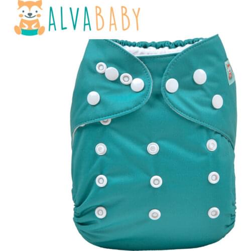 New Arrival! Alvababy Plain Cloth Diapers Baby Reusable Solid Cloth Nappy for Babies with Insert