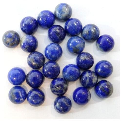 6mm Natural Stone Quartz Crystal Turquoises Lapis Cabochon pendant for diy jewelry making Necklaces Accessories50pcs