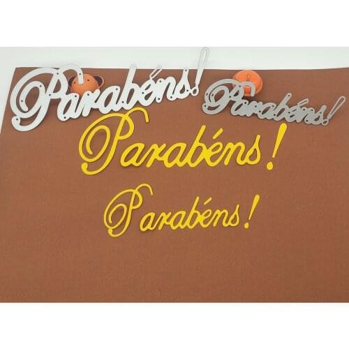 Portuguese Happy Birthday Phrase Metal Cutting Mold, Scrapbook, Photo Frame, Album Decoration, DIY, Handmade Artwork