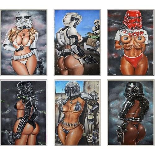 Star Wars Poster Marvel Movie Picture Printed Canvas Painting Living Room Bedroom Home Decor Childrens Room Decoration Painting